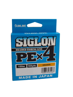 Шнур плетеный Sunline Siglon PEx4 Orange 150м #0.3/2.1кг (оранжевый) / Количество нитей х4 / Для спиннинга и фидера