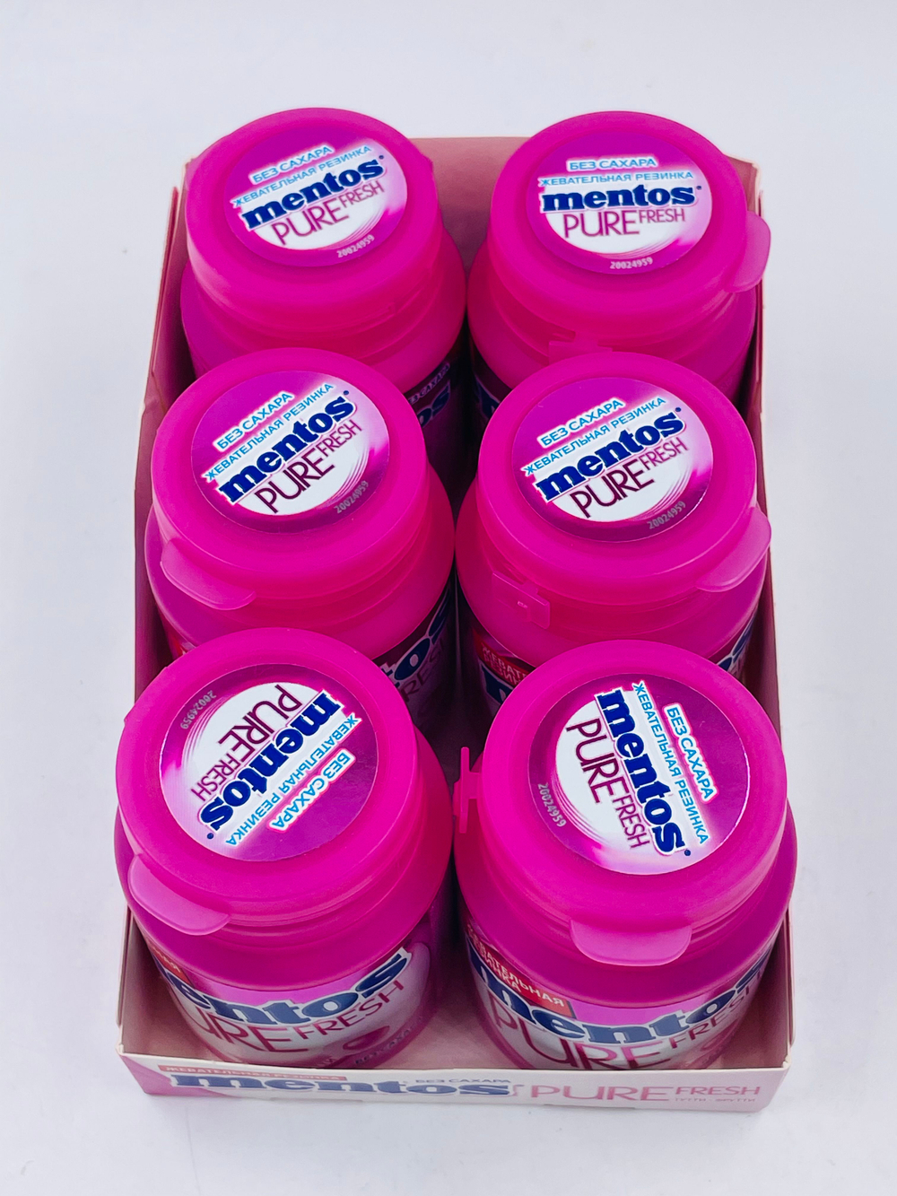 Mentos набор жевательных резинок без сахара Pure fresh Тутти-Фрутти, 6 шт. по 54 г