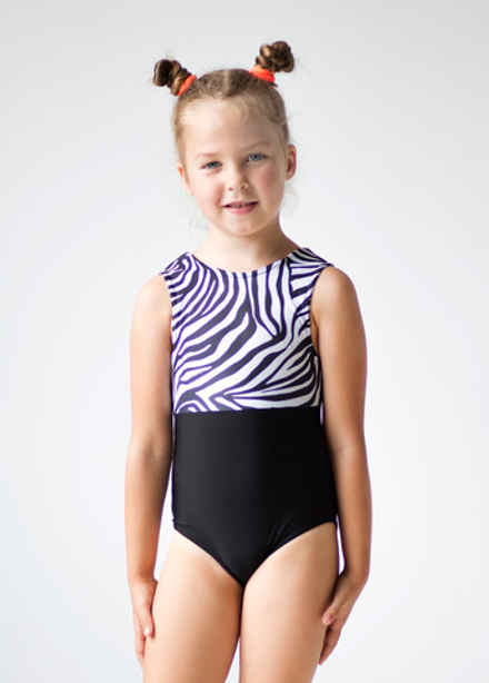 Universal swimsuit "Black with zebra"