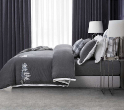 Постельное белье 2 спальное евро Arya home Natural Cupid серое