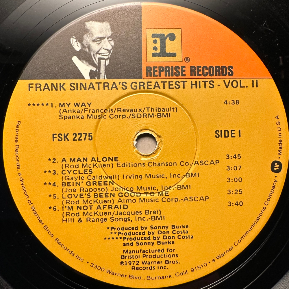 Frank Sinatra - Frank Sinatra's Greatest Hits Vol. 2 (США 1972г.)