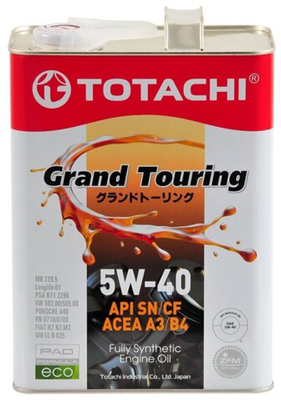 Масло моторное TOTACHI Grand Touring SN 5W-40 синтетическое 4 л 4562374690844