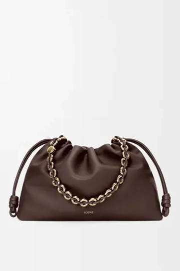 Loewe Большая сумка Flamenco из мягкой кожи ягненка наппа, темно-каштановый