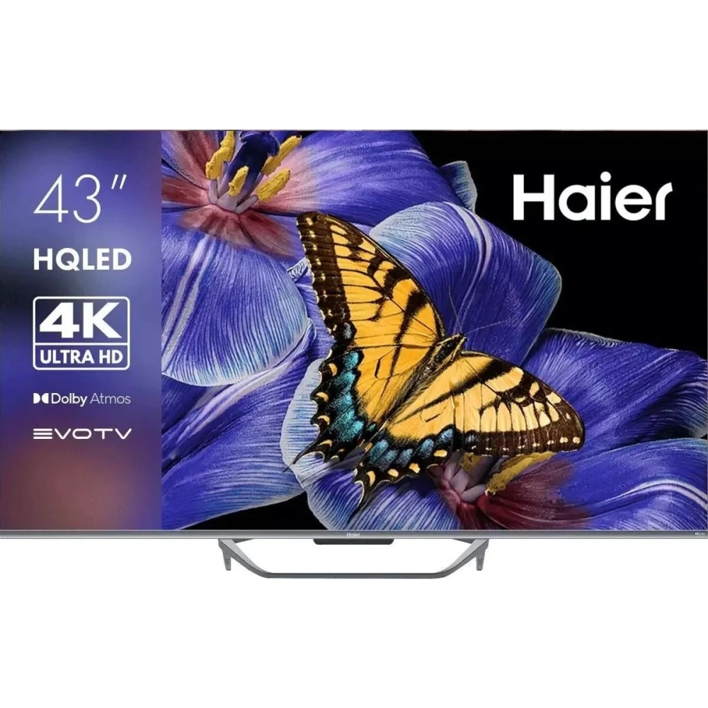 Телевизор Haier Smart TV S4 43" 4K Ultra HD QLED Smart Frameless серебристый
