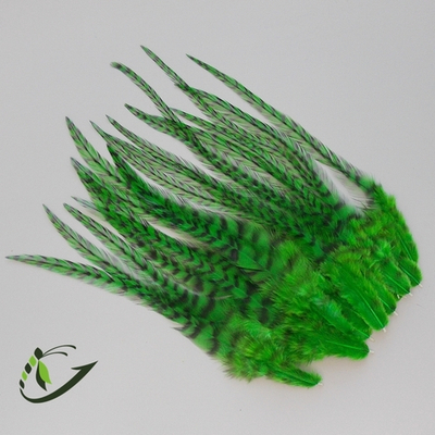 Перо из седла петуха Whiting American Rooster, цвет Grizzly Highlander Green (10 шт)