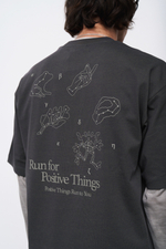 Футболка Blue Monte T-Shirt with Frog, Hand, Tree, and Stone Print "Rock Ash"