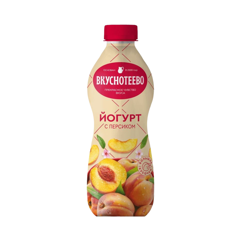 Йогурт пит.в бут. Вкуснотеево с персиком 2% 690гр
