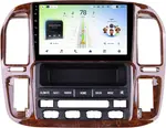 Магнитола для Toyota Land Cruiser 100, Lexus LX470 1998-2002 (климат на ШГУ, рамка дерево) - Teyes CC4L монитор 9" IPS, Android 14, Быстрая, Snapdragon 662, CarPlay, 4G SIM-слот