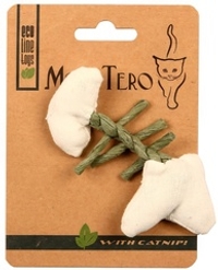 MON TERO ECO Игрушка для кошек, Рыбья кость с кошачьей мятой, белая, 11 см