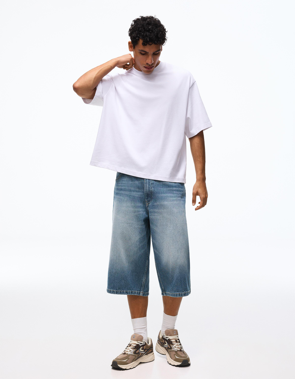 Мужские джинсовые бермуды super baggy fit - BERSHKA