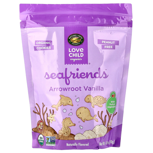 Love Child Organics, Nature's Path, Sea Friends™, аррорут с ванильным печеньем, 140 г (4,9 унции)