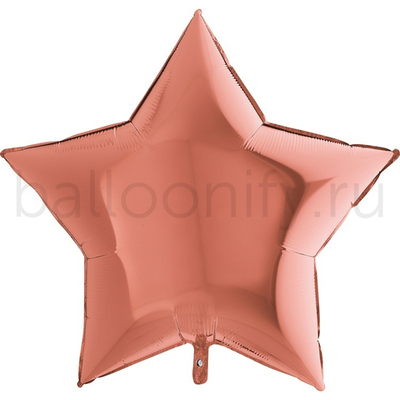 Фольгированная фигура, звезда, 36"/91СМ Металлик Rose Gold