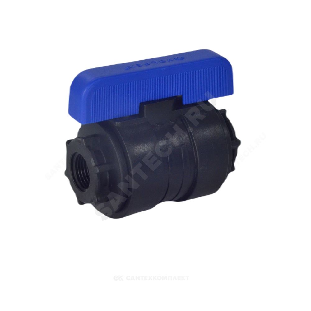Кран шаровой компрессионный ПЭ Ду 46 2"x1 1/2" ВР/ВР Ру16 VALFEX 1210011200112