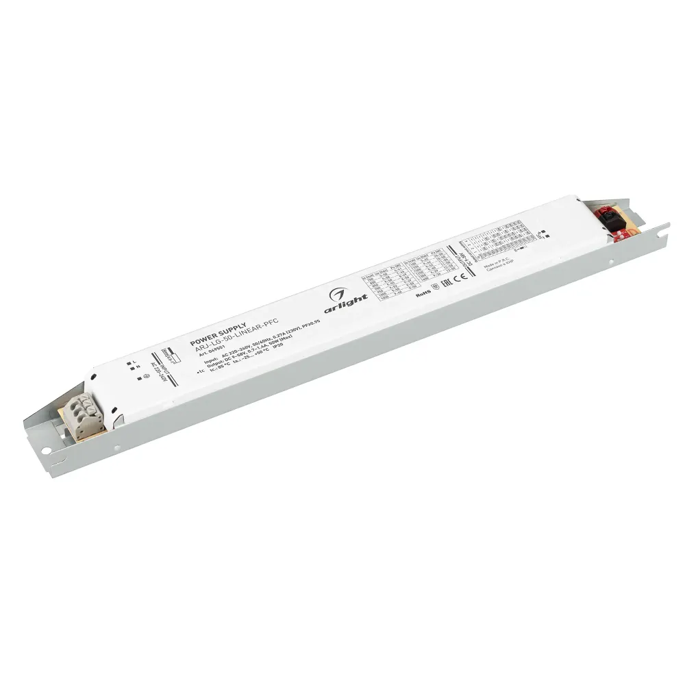 Блок питания ARJ-LG-50-LINEAR-PFC (50W, 9-58V, 0.7-1.4A) (Arlight, IP20 Металл, 5 лет) Блок питания ARJ-LG-50-LINEAR-PFC (50W, 9-58V, 0.7-1.4A) (Arlight, IP20 Металл, 5 лет)