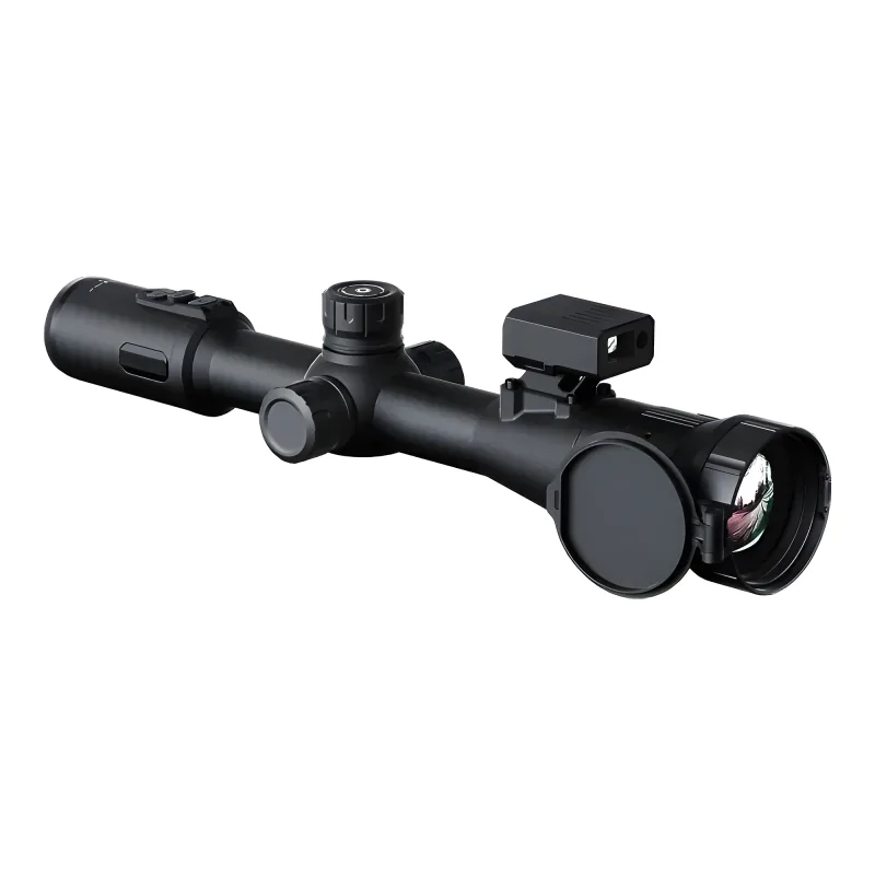 Тепловизионный прицел ATAK ET26-50LRF Tube (с дальномером и кольцами 30 мм на Picatinny) - вид справа спереди