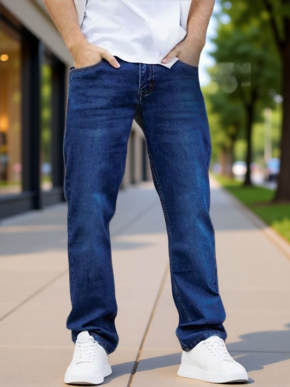 Джинсы SUPER SHIP Denim Classic,мужские,прямые классические,синие размер- (58-60) -40/34
