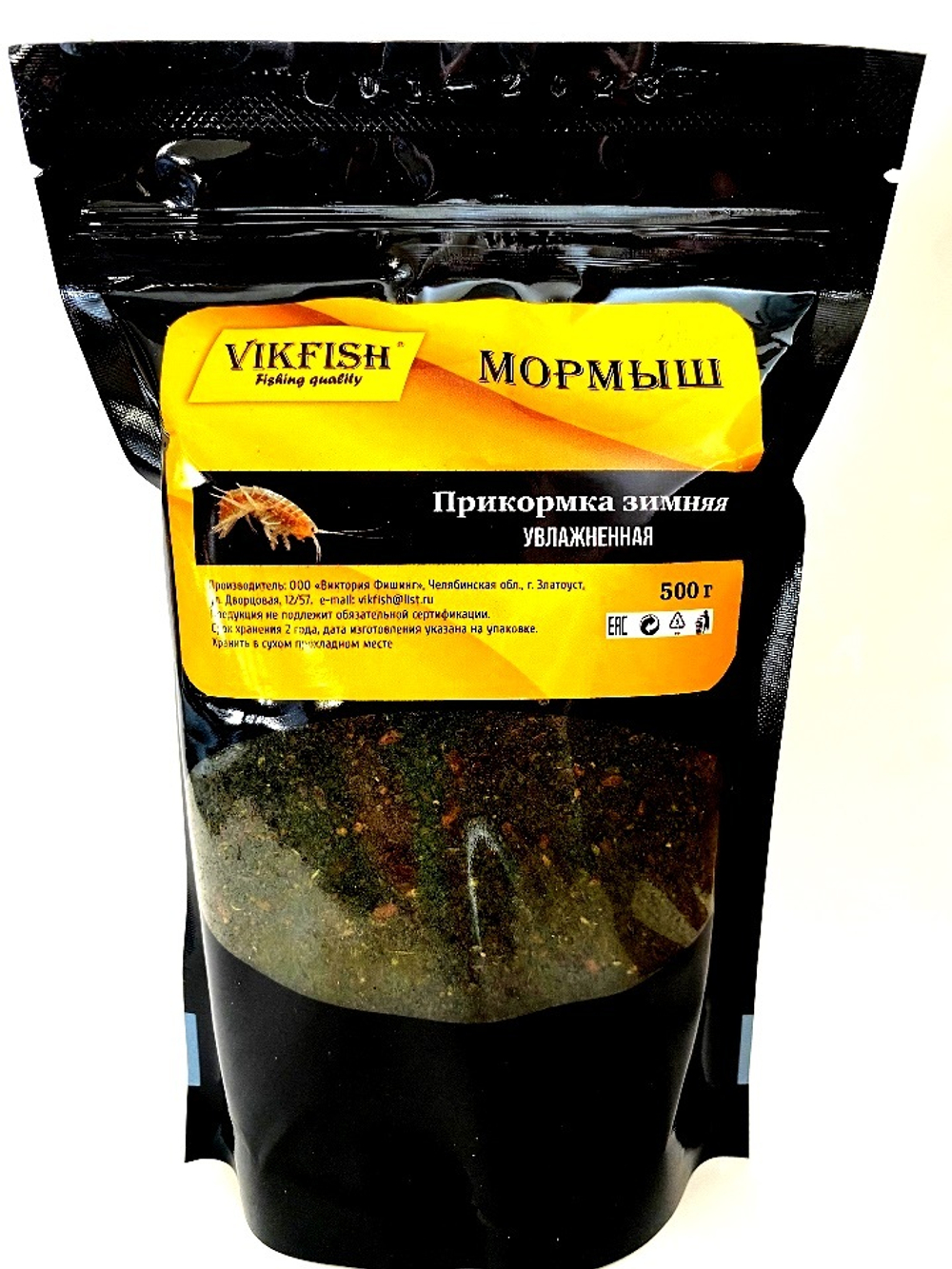 Прикормка VIKFISH Зимняя УВЛАЖНЕННАЯ (МОРМЫШ) 500гр