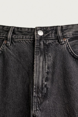 ZARA ДЖИНСЫ LOOSE FIT, ЛИНЯЛЫЙ ЧЕРНЫЙ