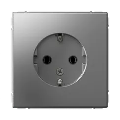 Розетка с заземлением Systeme Electric ArtGallery Сталь GAL000943
