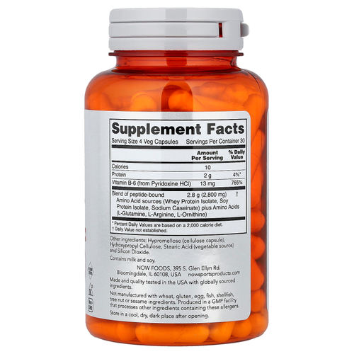 NOW Foods, Sports, Amino Complete™, аминокислотный комплекс, 120 растительных капсул