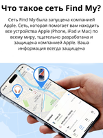 Метка GPS трекер AirTag для слежения, метка для отслеживания вещей, автомобиля, животных, детей Hoco E94, синий