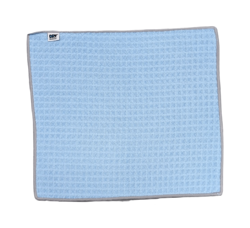 DRY MONSTER BIG WAFFLE (Blue) Микрофибра  вафельное плетение голубой 40х40см 300гр.м