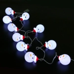Гирлянда для дома «Снеговик» 2м 10 ламп LED 4,8*6,3 см прозр.пров.,1 реж, IP-20, Белый (возможность соединения)