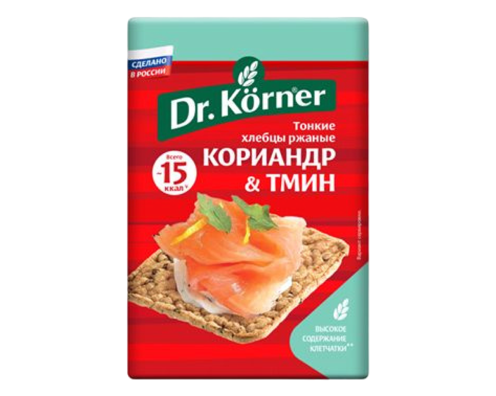Хлебцы ржаные Dr Korner с кориандром и тмином 100г