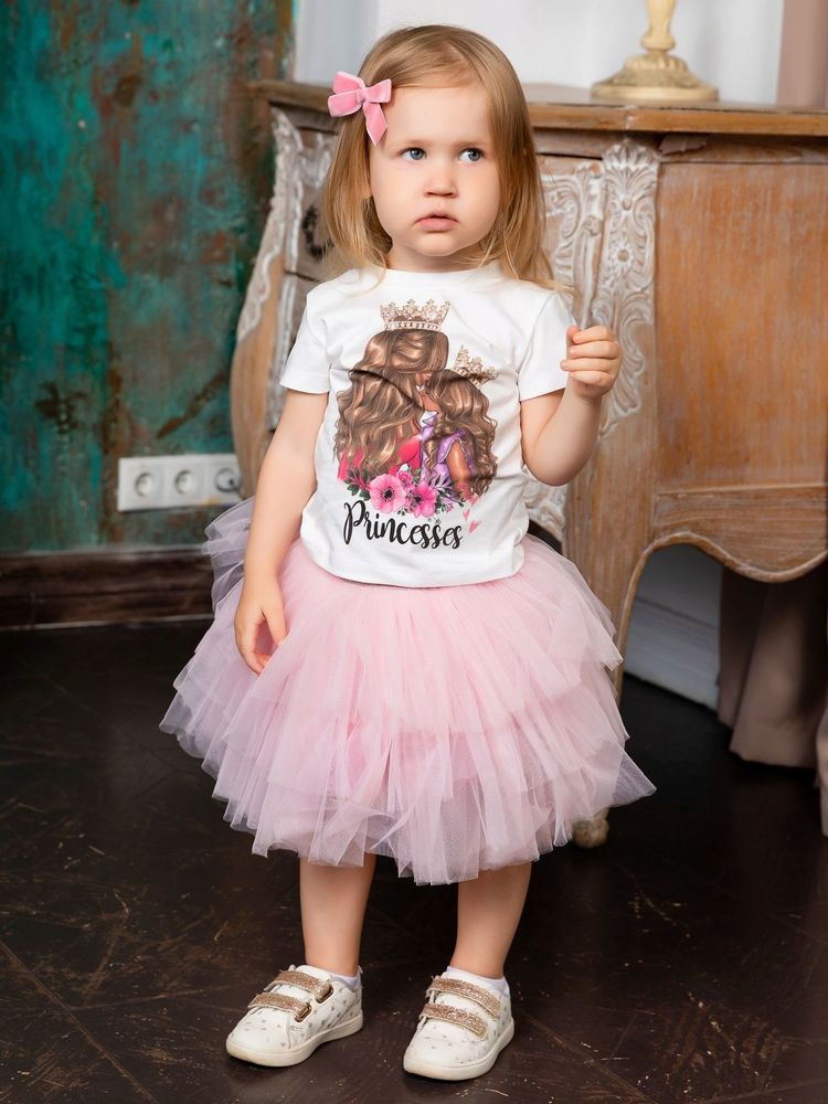 Футболка детская с принтом "Princesses" блондинки (Family look)