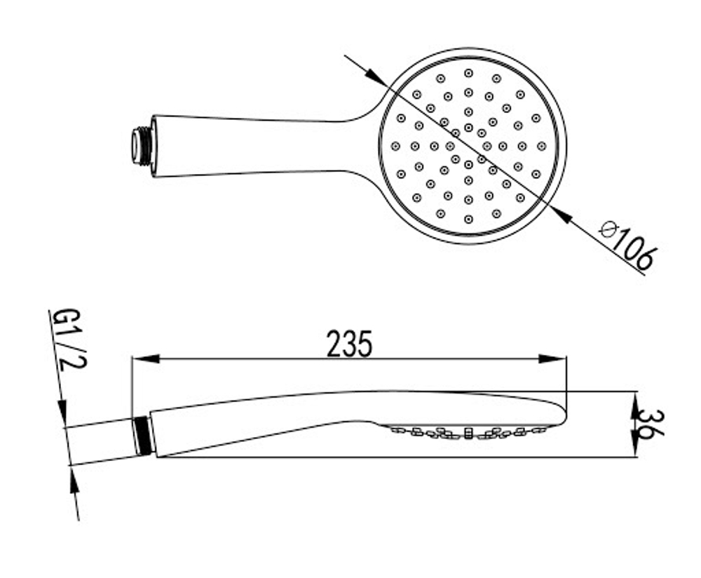 LM8094C Аксессуары Лейка душевая 1- функц., хром (320R) (к/к 50)