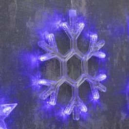 Электрогирлянда Luazon Lighting Бахрома, 2.4 х 0.9 м, "Снежинки", 8 режимов, свечение синее