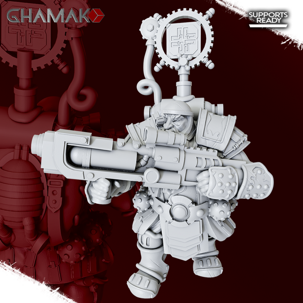 Grand Alliance Order Kharadron Overlords Dwarf Дварф с дробовиком миниатюра для dnd, днд, pathfinder, фентези, Настольная игра, НРИ, Варгейм, РПГ