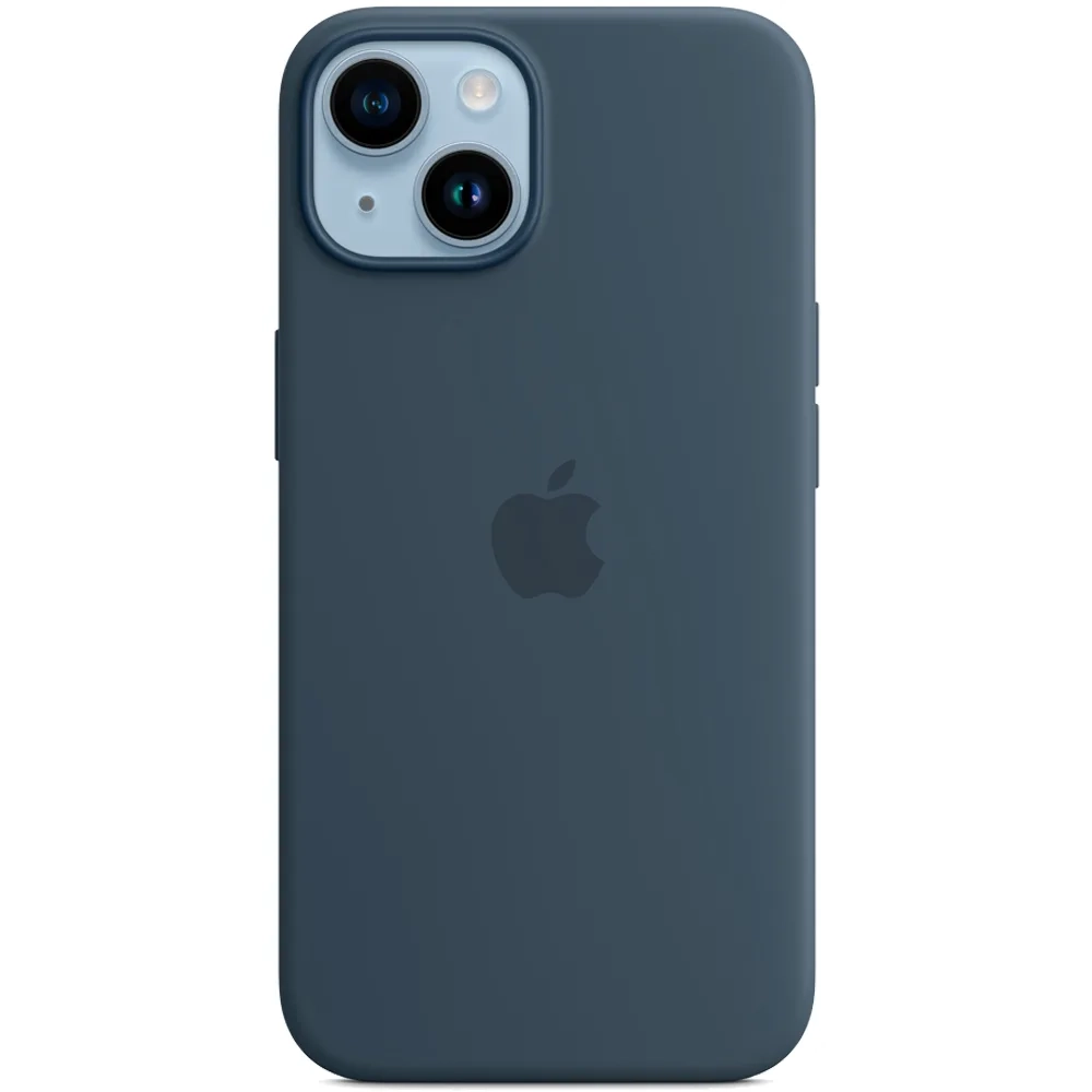 Силиконовый чехол с поддержкой MagSafe Apple Silicone Case для iPhone 14, Storm Blue (Штормовое небо)