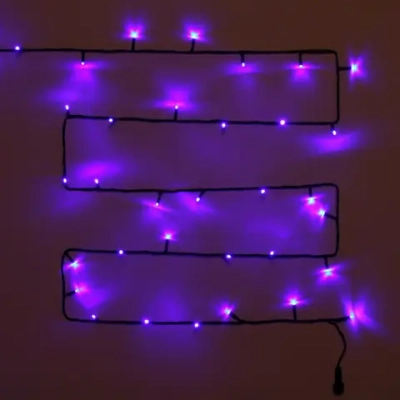 Гирлянда для улицы 20м 240 ламп LED чёрный провод, 8 реж, IP-54, Синий (возможность соединения)