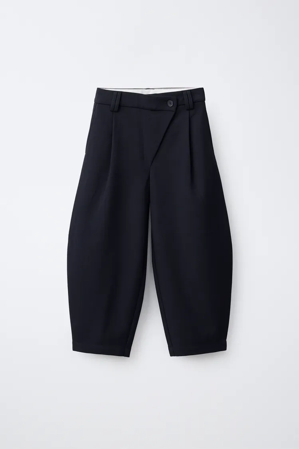 ZARA БРЮКИ SASTRE BARREL С ЗАПАХОМ, МОРСКОЙ СИНИЙ