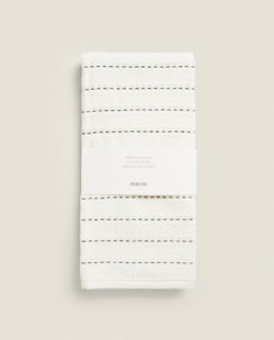 ZARA HOME КУХОННОЕ ПОЛОТЕНЦЕ ИЗ ХЛОПКА, БЕЛЫЙ