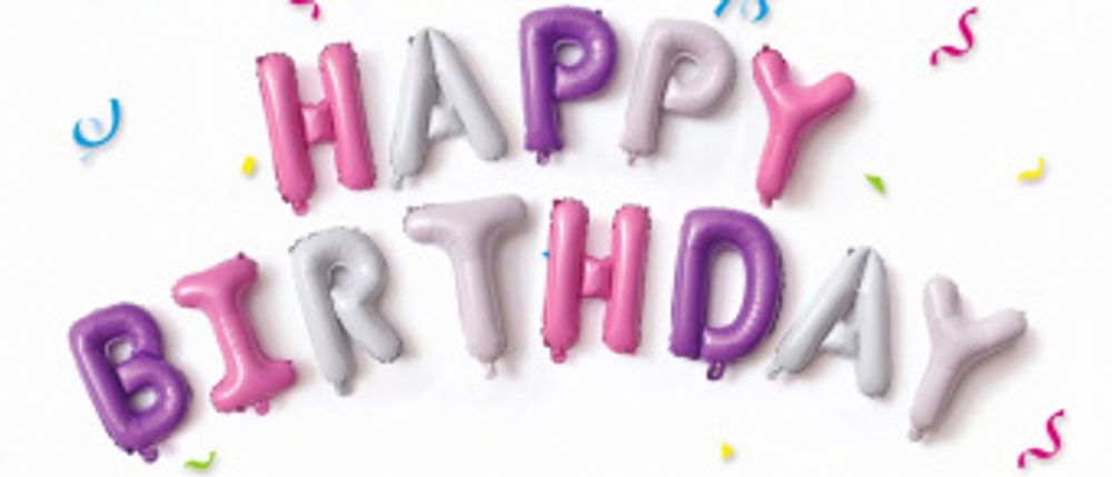 Гирлянда буквы "Happy Birthday" разноцветные 16" / 41 см (Falali) (воздух)  Изображение2