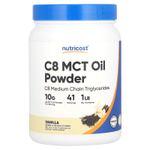 Nutricost, C8 MCT, порошок из масла, ваниль, 454 г (1 фунт)