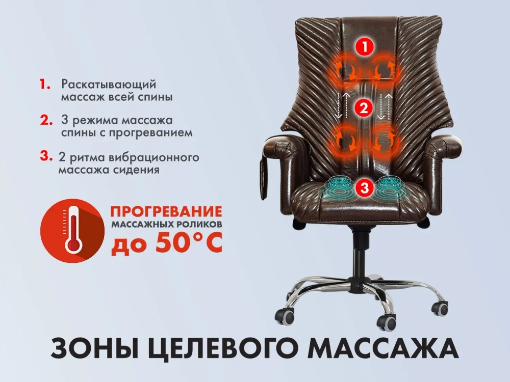 Офисное массажное кресло Ego President Шоколад