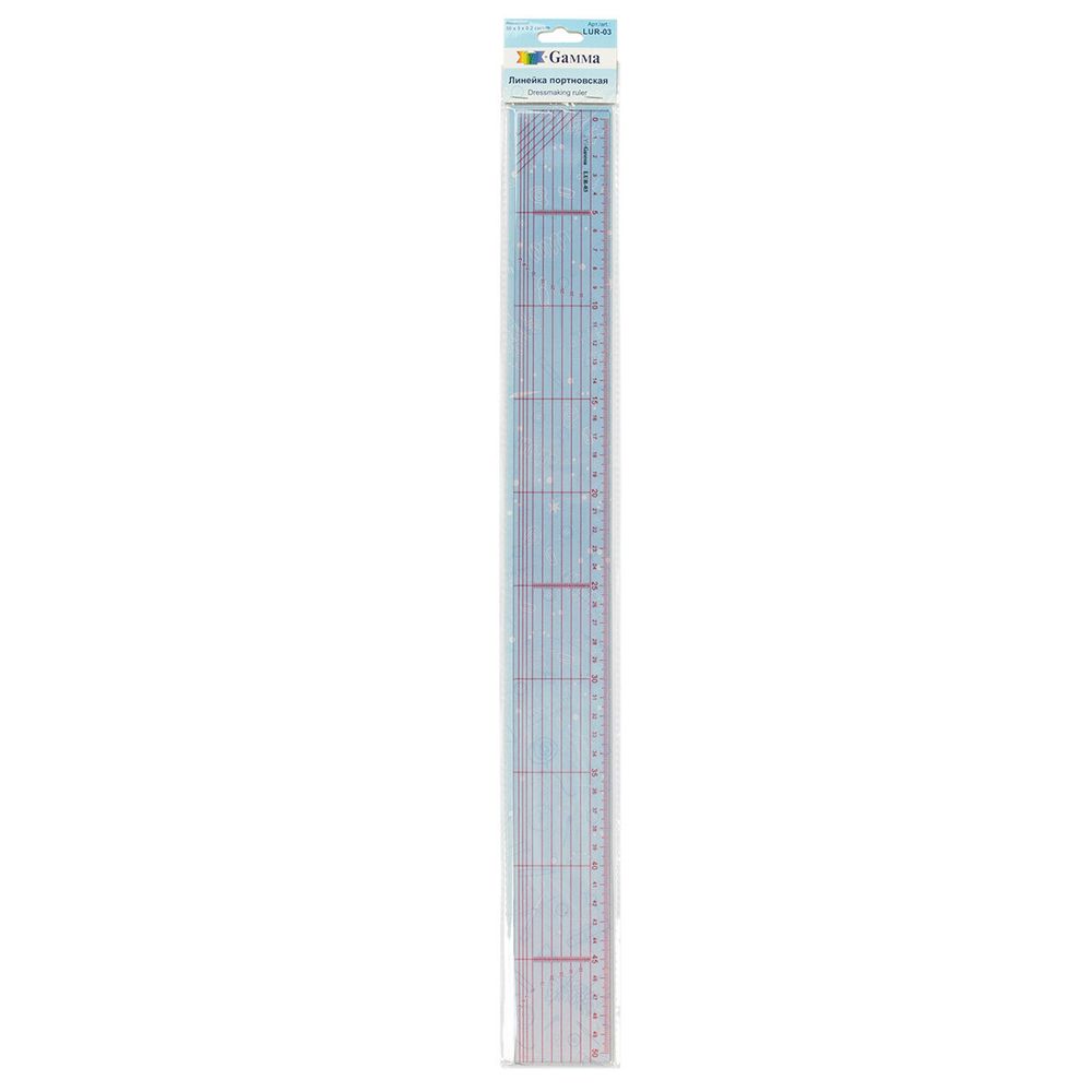 Линейка портновская толщ. 2 мм, 5х50 см, Gamma LUR-03