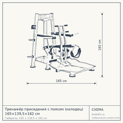 Тренажёр приседания с поясом (колодец) 165×139,5×162 см — от 216 000 ₽