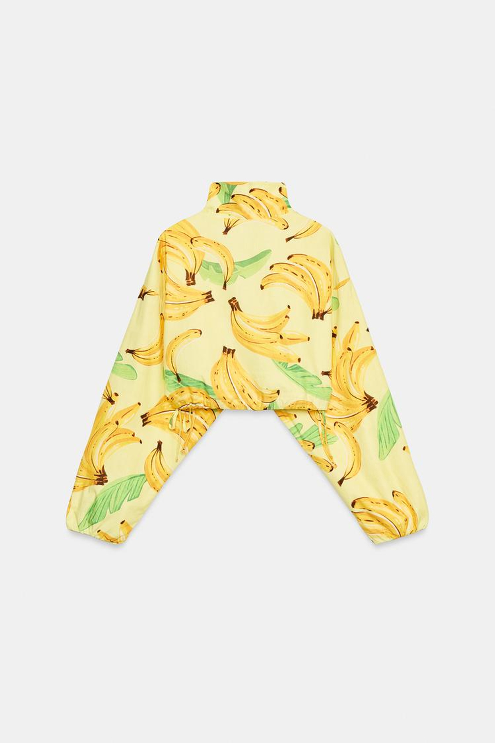ZARA УКОРОЧЕННАЯ КУРТКА С ФРУКТОВЫМ ПРИНТОМ, ЖЕЛТЫЙ
