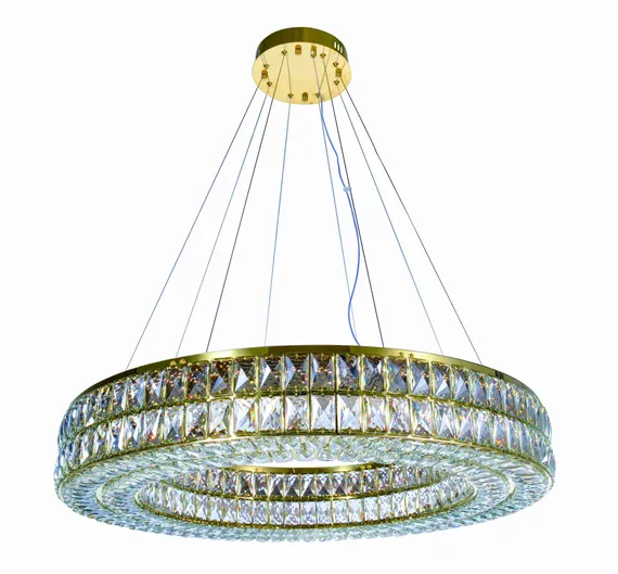 Люстра подвесная светодиодная NewRgy 2786E/88W GOLD+CLEAR, 88 Вт, золотая и прозрачная