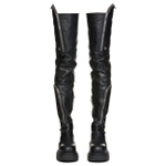 RICK OWENS/RO Top Grain Cow Leather Over the knee Boots 5cm Women"s Black