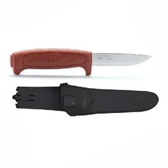 Нож Morakniv Basic 511 углеродистая сталь, пластиковая ручка (красная)
