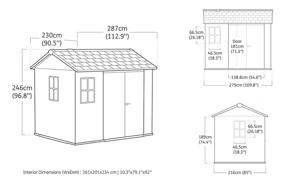 Пластиковый хозблок Keter Newton Plus 975 grey