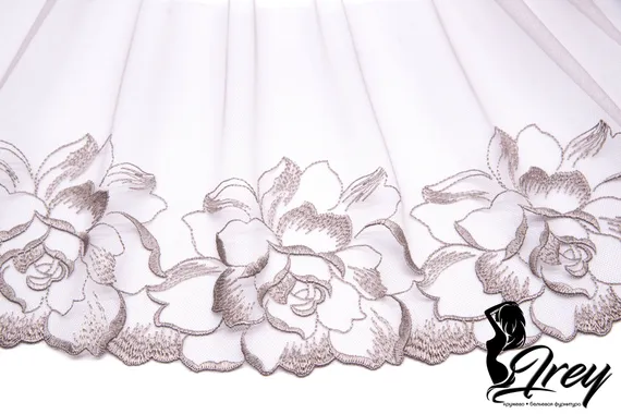 05-111 Вышивка на неэл. сетке 21 см, Rose, кофейная роза/бронза