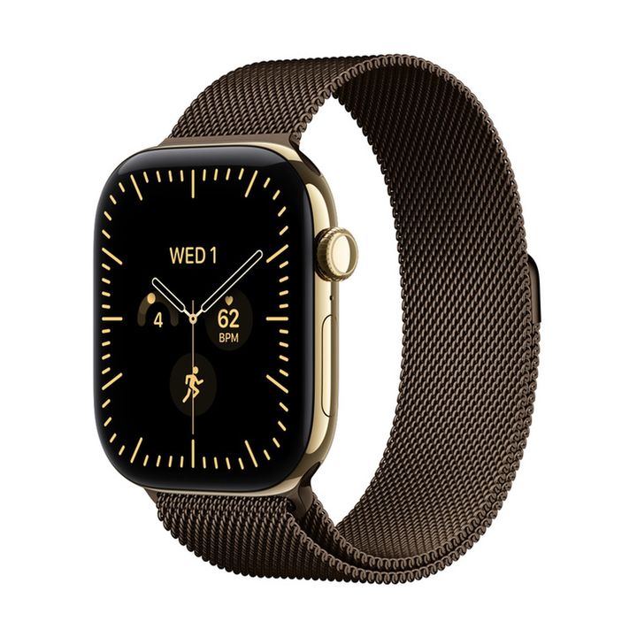 Смарт-часы Apple Watch Series 12 GPS + Cellular 46mm Radiant Gold Titanium, Dark Bronze Milanese Loop, размер