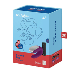Фиолетовый вибромассажер 8,6см для пар Satisfyer Double Fun