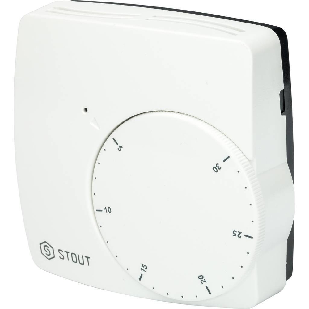 STOUT Проводной электронный термостат WFHT-BASIC со светодиодом (норм. закр.)